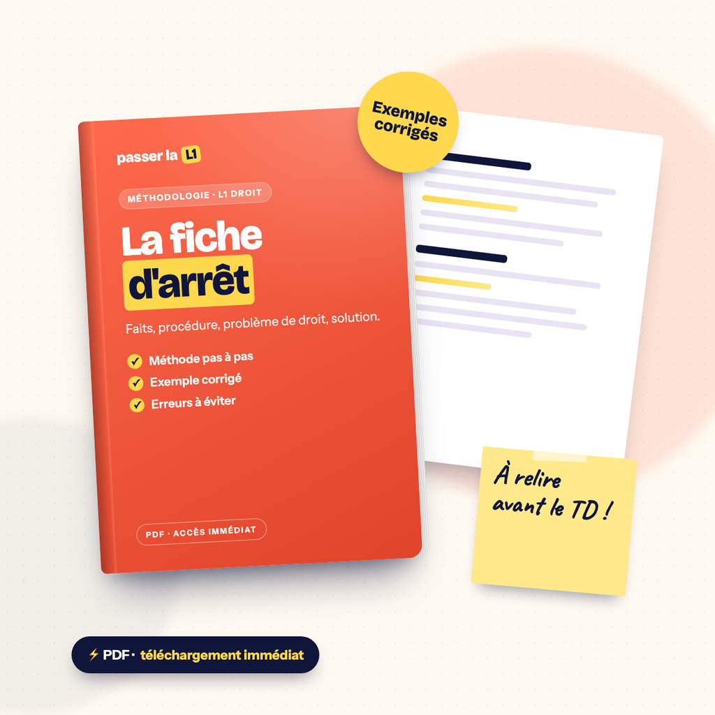 Couverture – Fiche d'arrêt L1 Droit : la méthode pas à pas