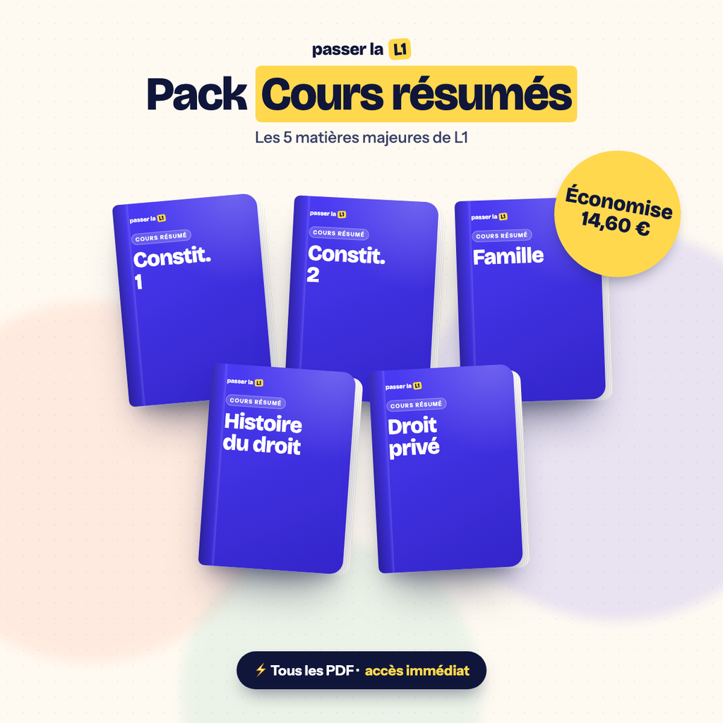 Couverture – Pack Cours résumés L1 Droit : 5 matières