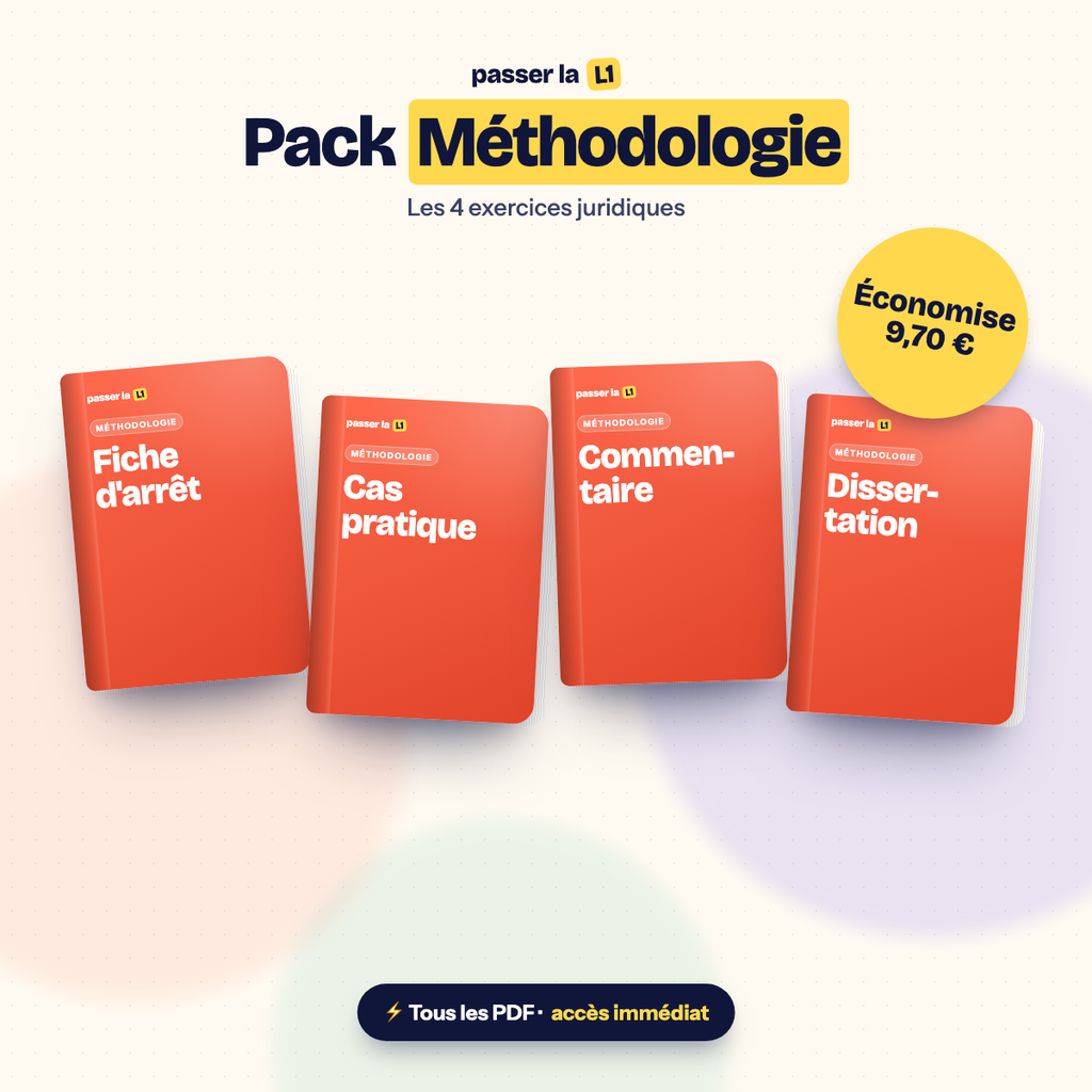 Couverture – Pack Méthodologie L1 Droit : les 4 exercices